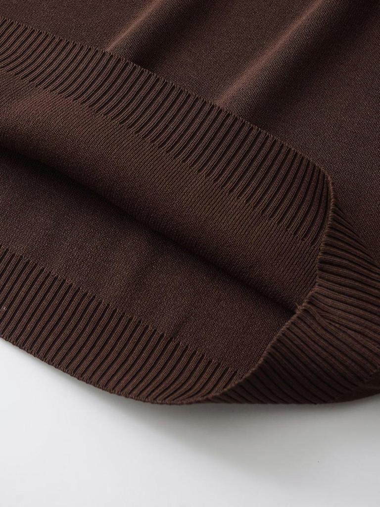 Весна 2025 Женский европейский и американский стиль С длинным рукавом Стойка воротника Вязаный свитшот с длинными брюками