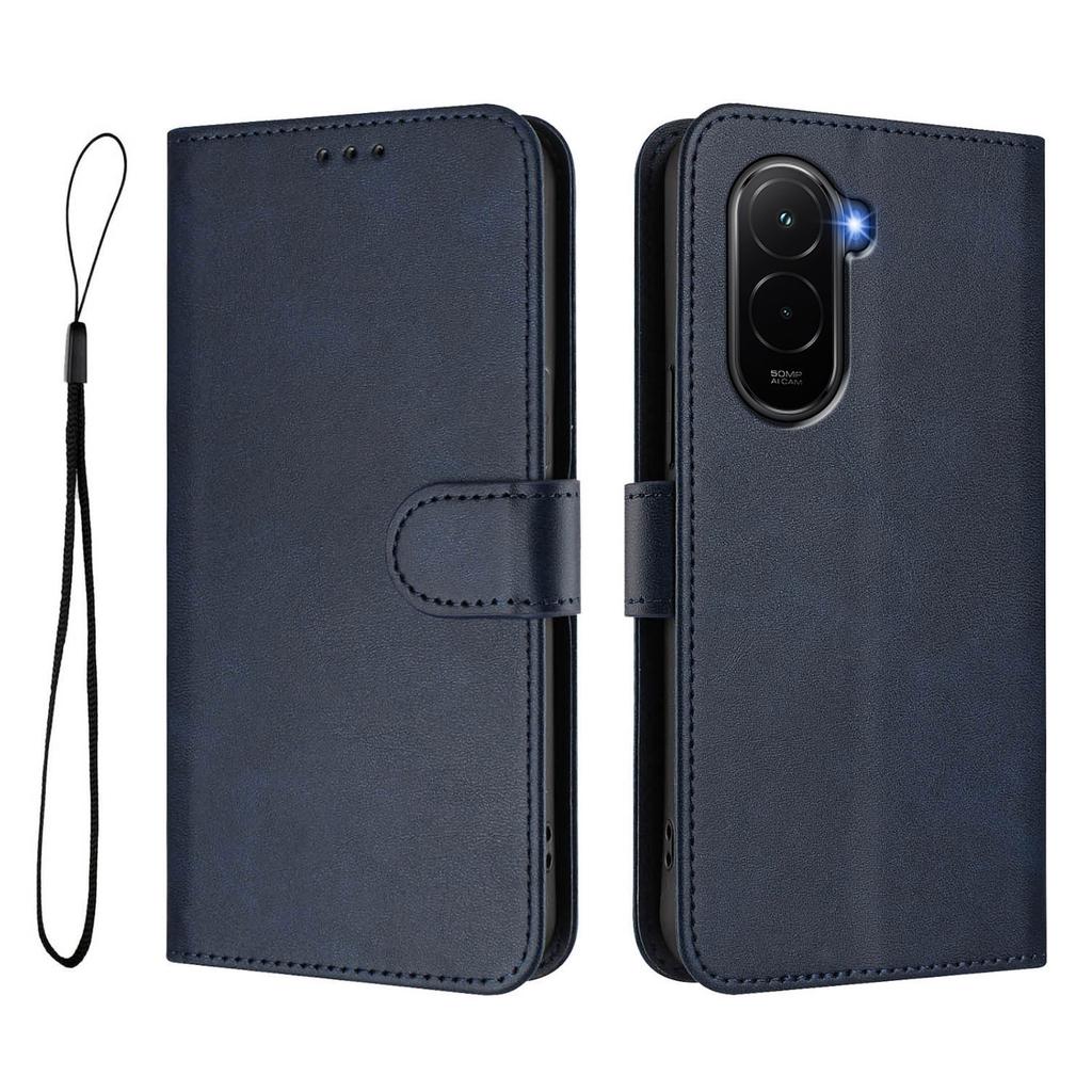 Для Xiaomi Poco M7 Plus 5G/M7 4G (169 мм) Чехол-кошелек с RFID-блокировкой, из телячьей кожи с текстурой, подставка, чехол для телефона со шнурком