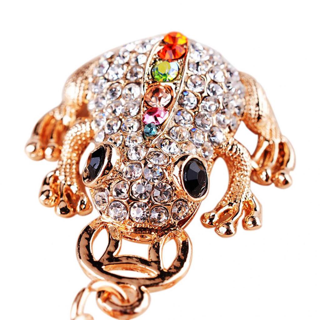 Cute Glitter Rhinestone Frog Animal Keyring Car Handbag Accessory Keychain Gift