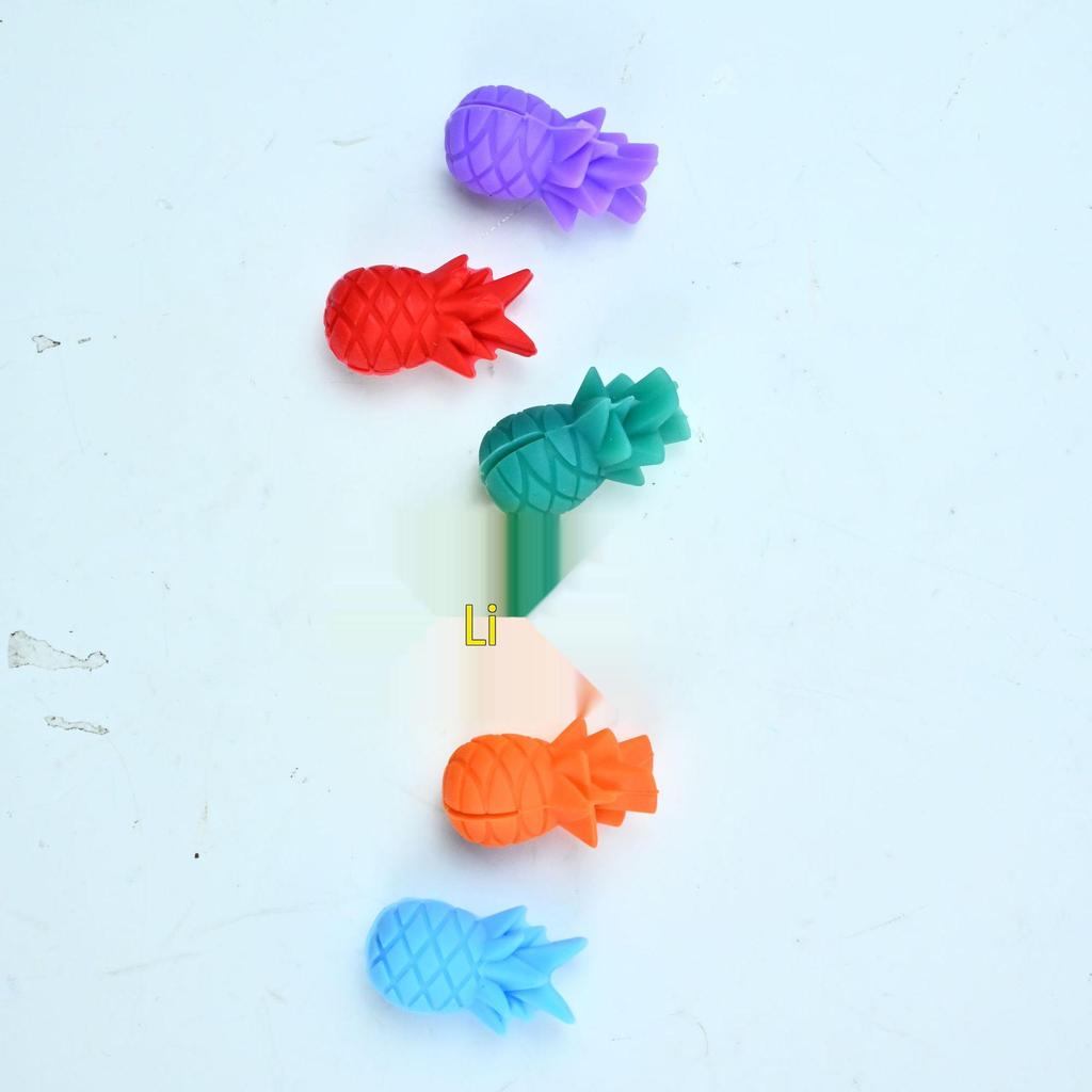 Силиконовые маркеры для бокалов в виде ананасов, набор из шести штук