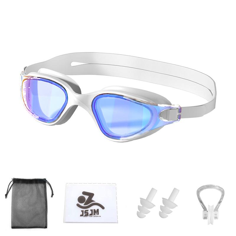 JSJM Новые очки для плавания HD Anti-Fog Профессиональные очки для плавания Силиконовые анти-УФ Регулируемые очки для плавания Взрослые унисекс