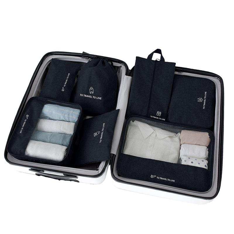 7 Pieces Set Travel Bag Organizer Clothes Storage Suitcase Kit Underwear Socks Shoes Storge Bag Luggage Sets Travel Accessories