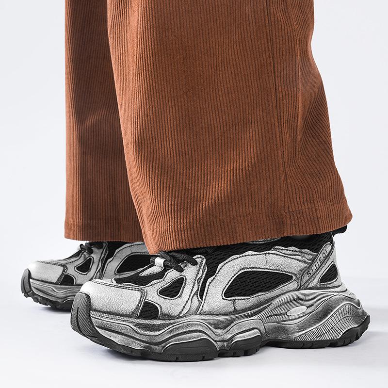 Папины кроссовки мужские осенние кожаные дышащие новая модная тенденция универсальные на платформе кроссовки для бега повседневные спортивные трендовые кроссовки