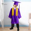 3 шт./комплект, детская выпускная форма для детского сада с кисточкой, шапочкой и шалью, V-образным вырезом, длиной до икры, длинными рукавами, застежкой-молнией, начальный выпускной халат