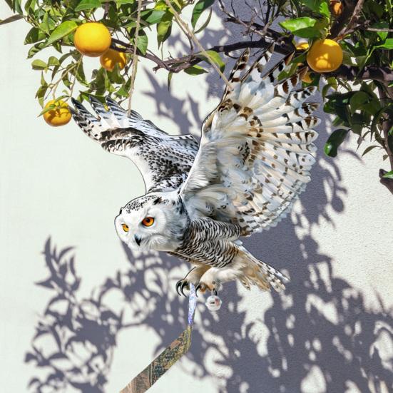 Подвесная Поддельная Сова 2D Плоский Чучело Совы со Светоотражающей Лентой Украшение Орла с Колокольчиком для Отпугивания Голубей