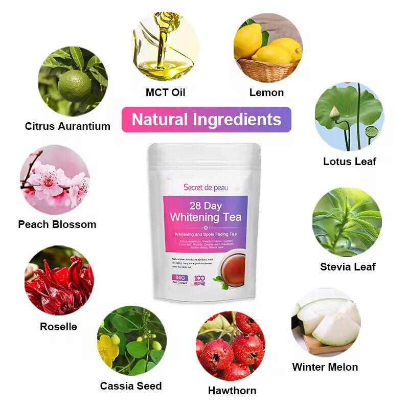 Антивозрастной чай Натуральный травяной отбеливающий кожу Красота Детокс Витаминный осветляющий чай