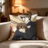 Чехол для подушки с принтом аниме W-world's First Love, чехол для подушки, мягкий, моющийся, для дивана, кровати, путешествий, офиса