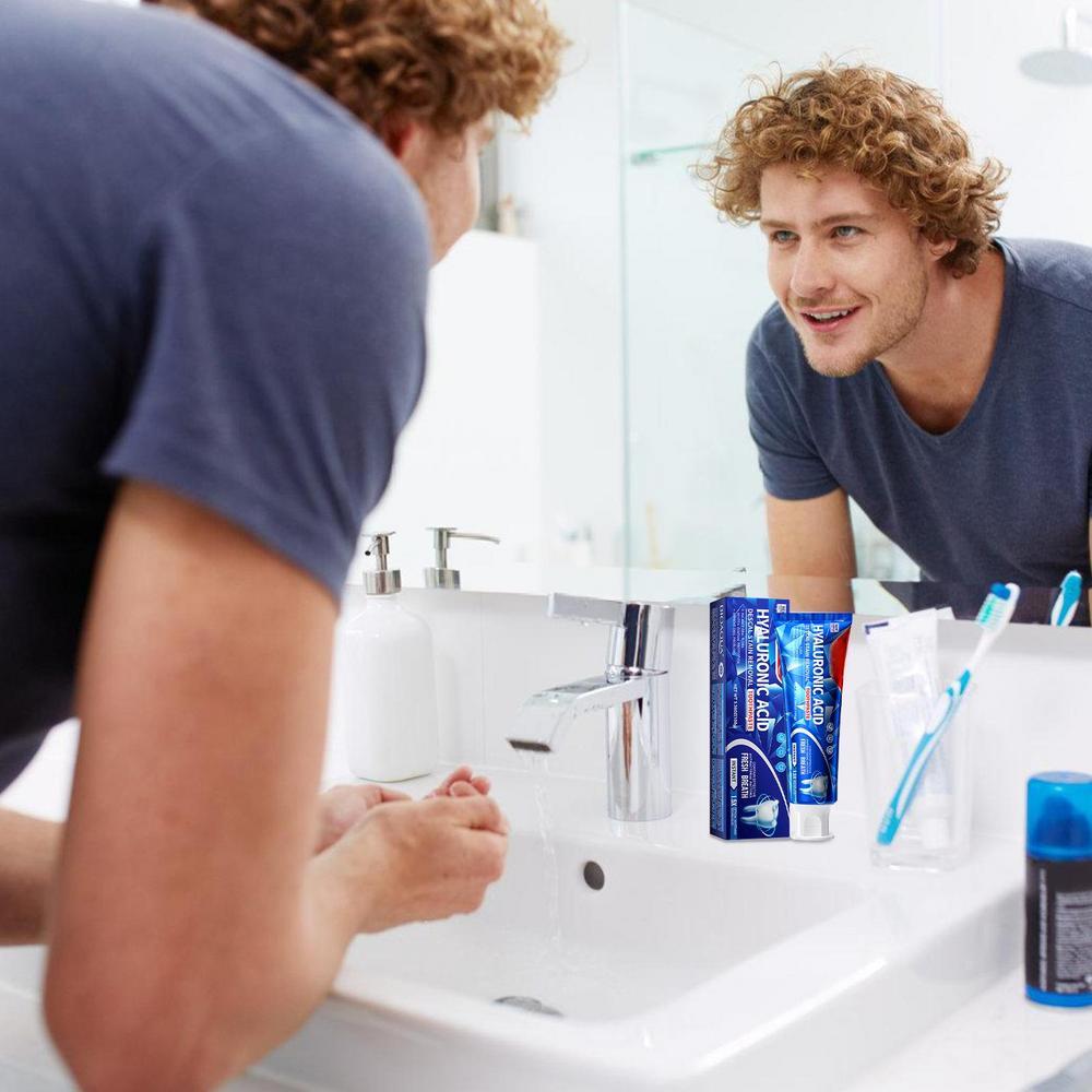 Зубная паста отбеливающая, глубоко очищающая зубная паста, отбеливающая зубная паста для взрослых с гиалуроновой кислотой, естественное отбеливание зубов