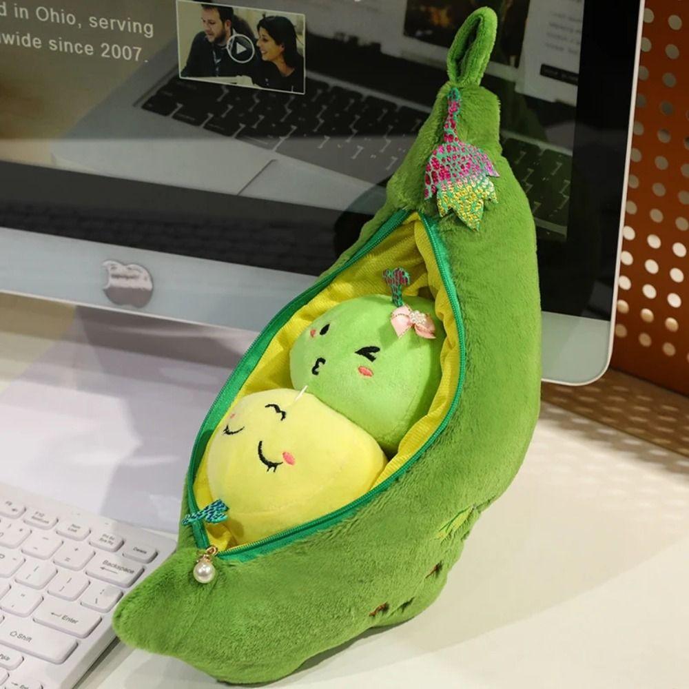 Caterpillar Green Soybeans Plush Keychain Fluffy Kidney Bean Plush Toy  Couple gift