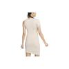 Nike Sportswear Collection Solid Casual Crew Neck Fitted Short Sleeve Dress Women Dresses Sail FN2244-104