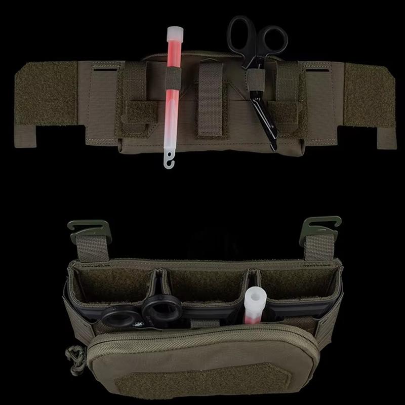 Admin Pouch with Multi-caliber 5.56 9mm Triple Mag Pouch MOLLE Front Placard System 2nd Layer Airsoft Pouches