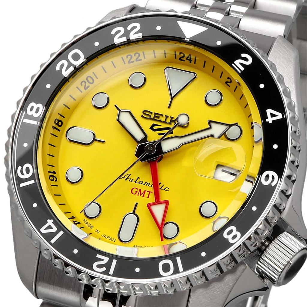[Seiko] SEIKO 5 SPORTS SKX Sports Style GMT Model Automatic Mechanical Watch Seiko Five Sports Men's Made In Japan SSK017 Yellow Overseas Model [Item]