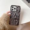 Золотой 3D Чехол для телефона с эффектом водной ряби Для iPhone 17 16 15 14 13 12 11 Pro Max Электроplated Ударопрочный Силиконовый Чехол