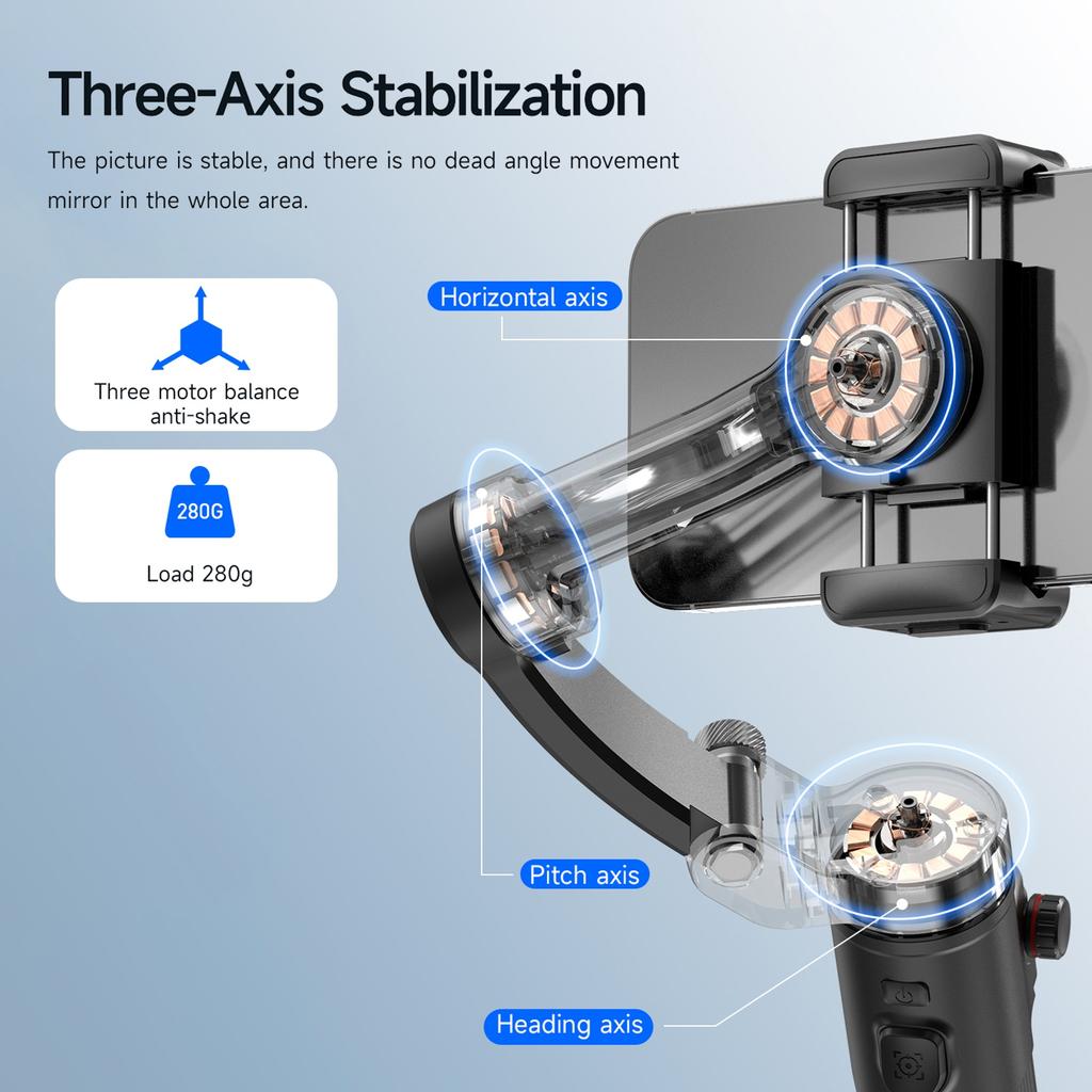 TOKQI M02 AI Kit Handheld 3 Axis Gimbal Stabilizer for Phone Vlog Gimbal Anti Shake Al Tracking Gesture Control with