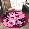 Gothic Lolita Chair Mat Round Carpet - Gothic Pink and Black Decorative Rug for Home Office Living Room Bedroom Sofa Gift0471b