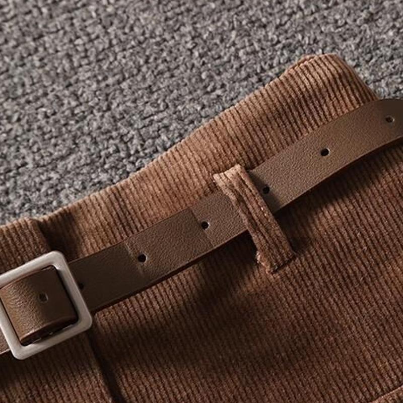 Винтажная вельветовая юбка женская корейская кавайная юбка с высокой талией женские мини-юбки А-силуэта Faldas