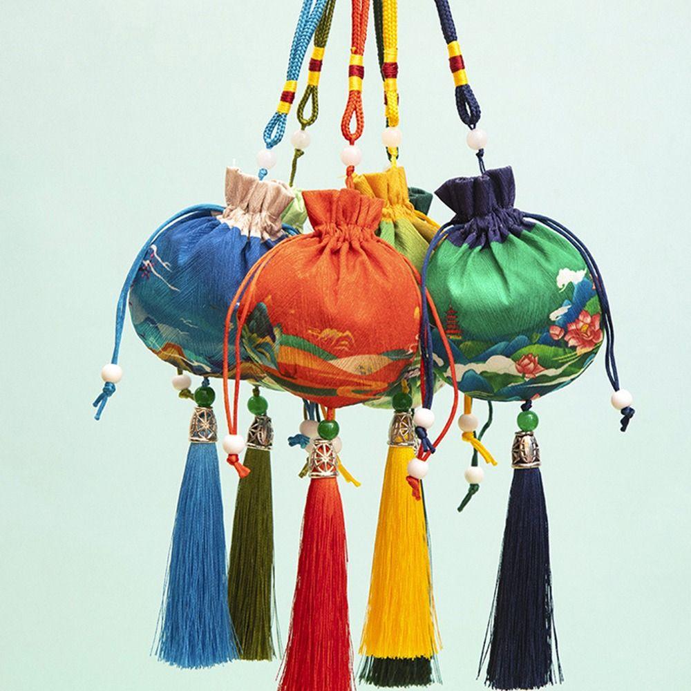 Flower Cloth Necklaces Case Chinese Style Storage Bag Women Jewelry Bag Empty Sachet Purse Pouch