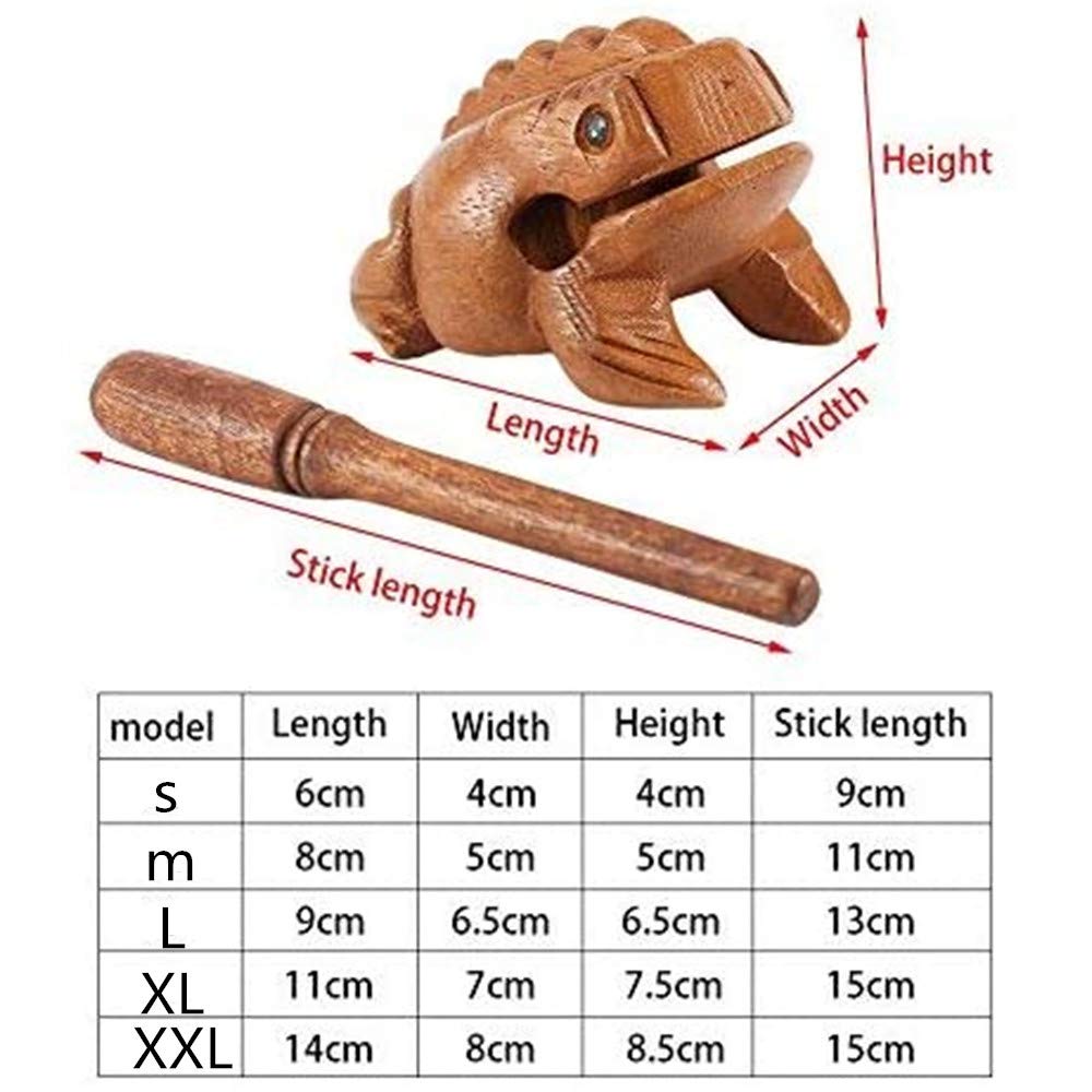 Kingsie Wooden Guiro Frog, Auspicious Charm, Percussion Instrument, Sound-Making Frog, Thai Style (XXL)