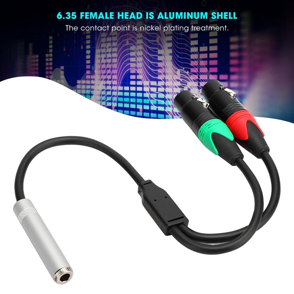 0,3 м 24AWG Чистая медь Двойной экран 6,35 гнездо - Двойной XLR гнездо Аудио соединительный кабель