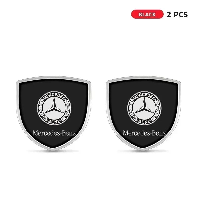 1/2pcs 3D Metal Car Body Fender Emblem Shield Stickers Decor Auto Accessories for Mercedes Benz W211 W204 W210 W203 CLA GLA VK1