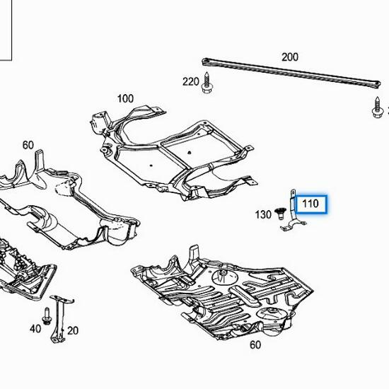 2045242540 2045242440 Кронштейн защиты днища Mercedes C-Class W204