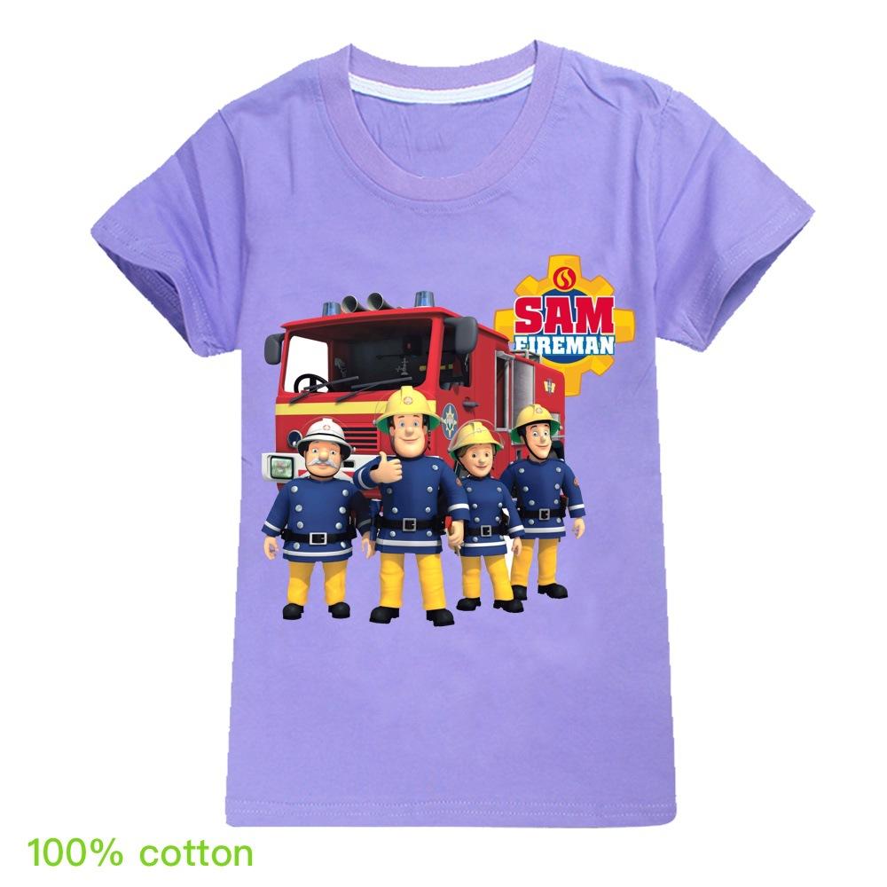 Новейшая детская летняя одежда Fireman Sam Camiseta для мальчиков, топы с коротким рукавом для маленьких девочек, футболки Pure для детей