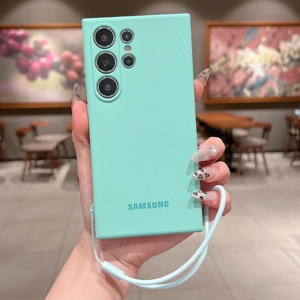 Ремешок на запястье Силиконовый мягкий чехол Для Samsung S26 Ultra S24 S25 S23 Ultra Plus S25 FE Чехол Защита камеры Утолщенный чехол