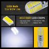 2 PCS T10 W5W LED Strobe Signal Lights 12V 4014 24-SMD 7500K White Waterproof Car Linse Plate Trunk Wedge SIde Flash Lamps