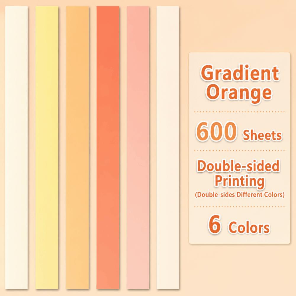 600 Sheets Gradient Color Star Folding Paper Strips Lucky Star Paper Strips  DIY Handmade Crafts