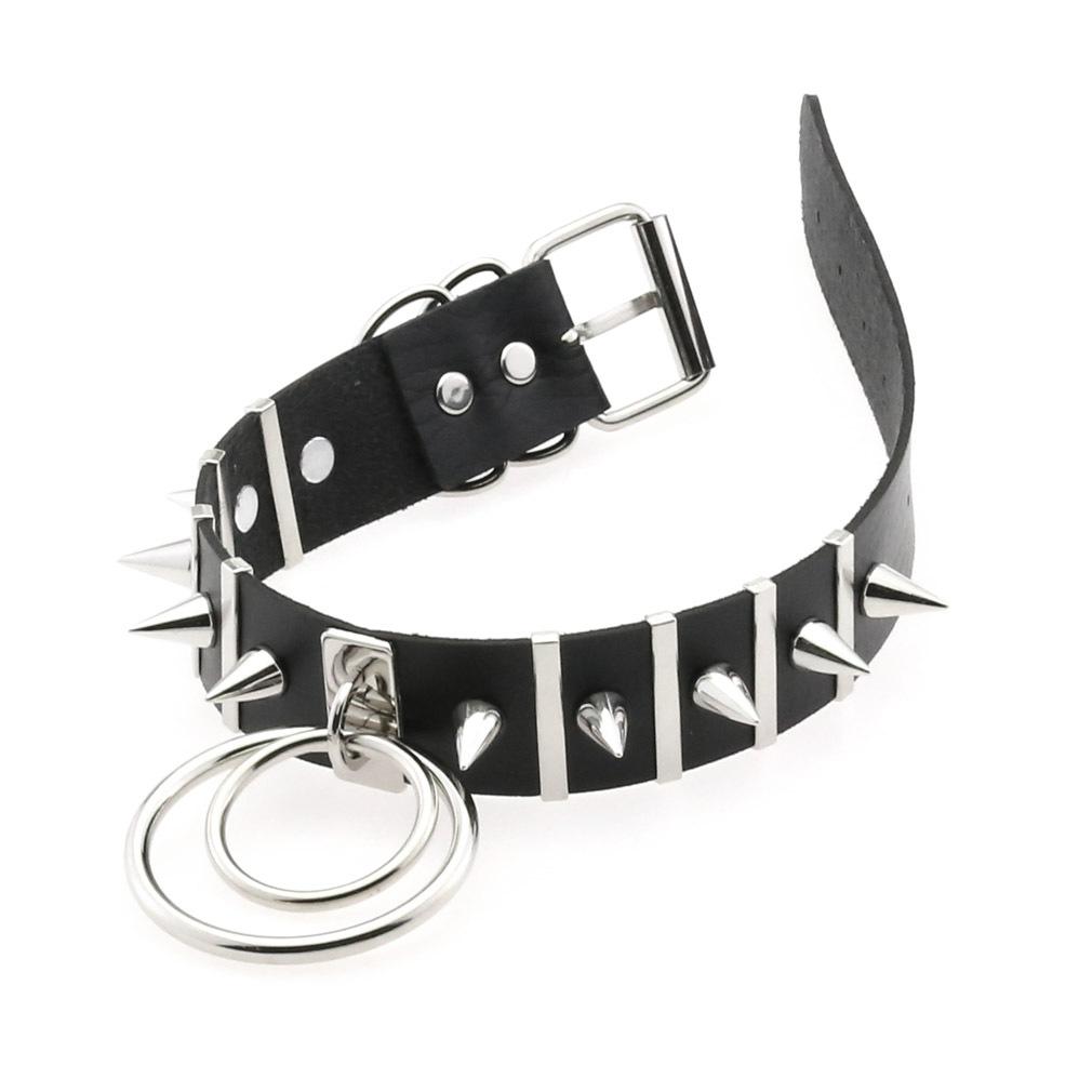 Big Spikes Choker Leather Collar Metal Punk Necklace For Women Men Emo Chocker Goth Jewelry Harajuku Accessories