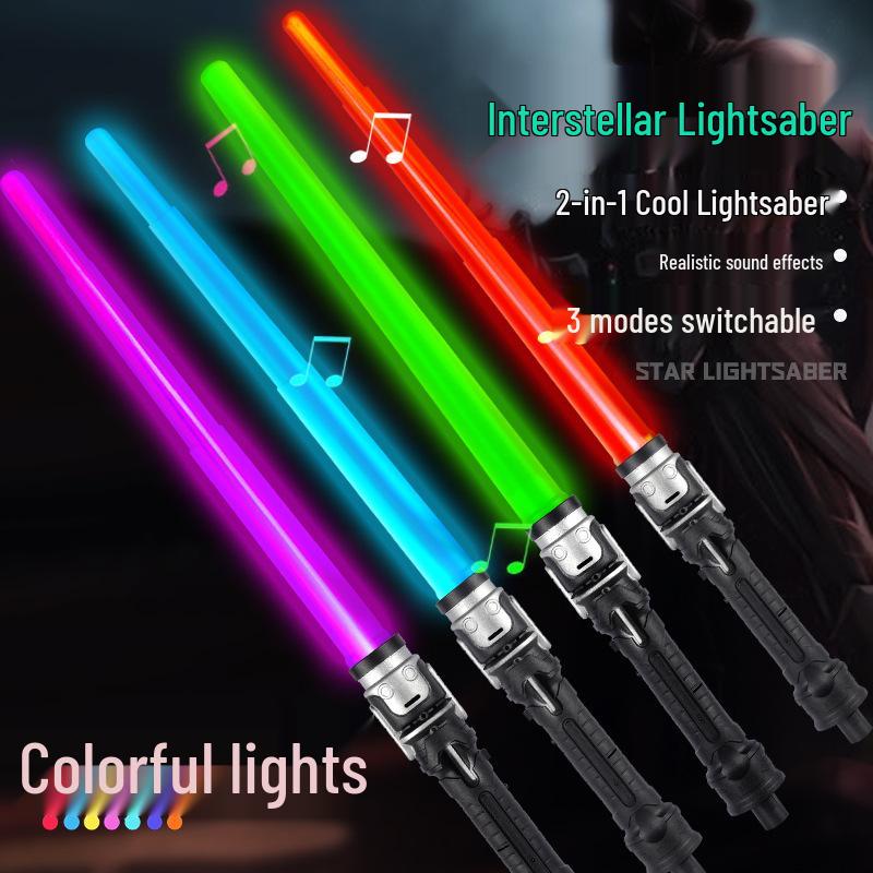 Men's & Children's Telescopic Seven-Color Laser Sword - Flashing Light for Street Vending & Night Markets