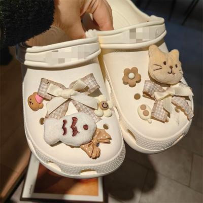Подвеска для обуви Crocs DIY 3D плюшевые мультяшные животные украшение для обуви пряжка для Croc Подвески для обуви с отверстиями Аксессуары