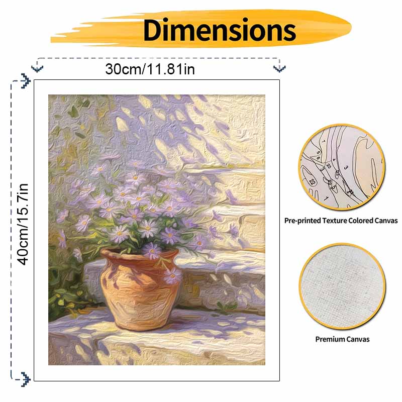 Набор для цифровой живописи маслом ручной работы DIY painting украшение для дома картина фиолетовых ромашек цветок в глиняном горшке пейзажная живопись