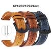 Винтажный кожаный ремешок для часов Seiko 18 мм 20 мм 22 мм 24 мм Высококачественный ретро ремешок из телячьей кожи Настоящий кожаный браслет