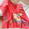 Vintage Flowers Square Scarf For Women Silk Shawls Neckerchief Female Print Headband On the Head Wraps Foulard Hijab Hair Bands