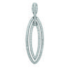 [L0704] - Silver Pendant 'Sissi' Silver White (rhodium-plated) - 50x14 Mm