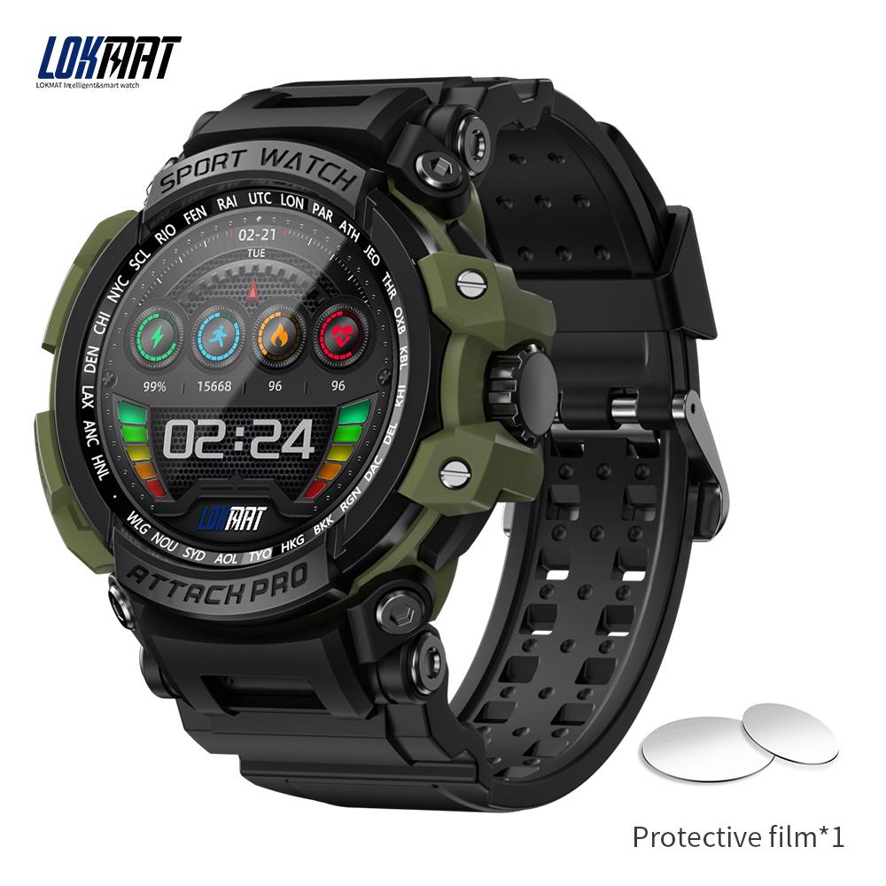LOKMAT Совершенно новые спортивные умные часы ATTACK Pro, Bluetooth-часы для звонков, водонепроницаемые часы 5ATM, фитнес-трекер, монитор сердечного ритма