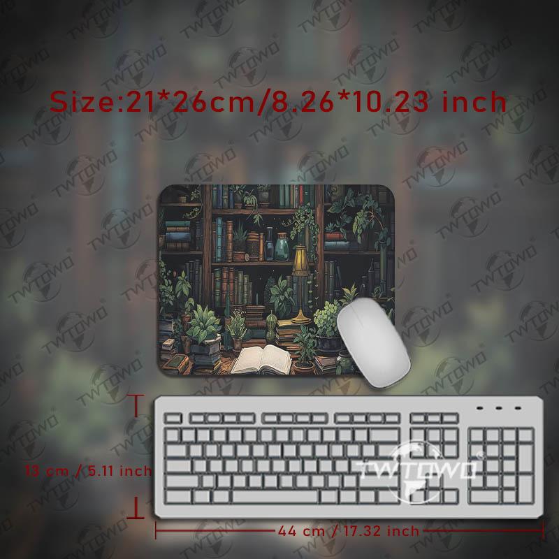 Green Plant Bookshelf Mouse Pad Gamer printon demand Custom Large New Mousepad XXL MousePads Natural Rubber Desktop Mouse Pad