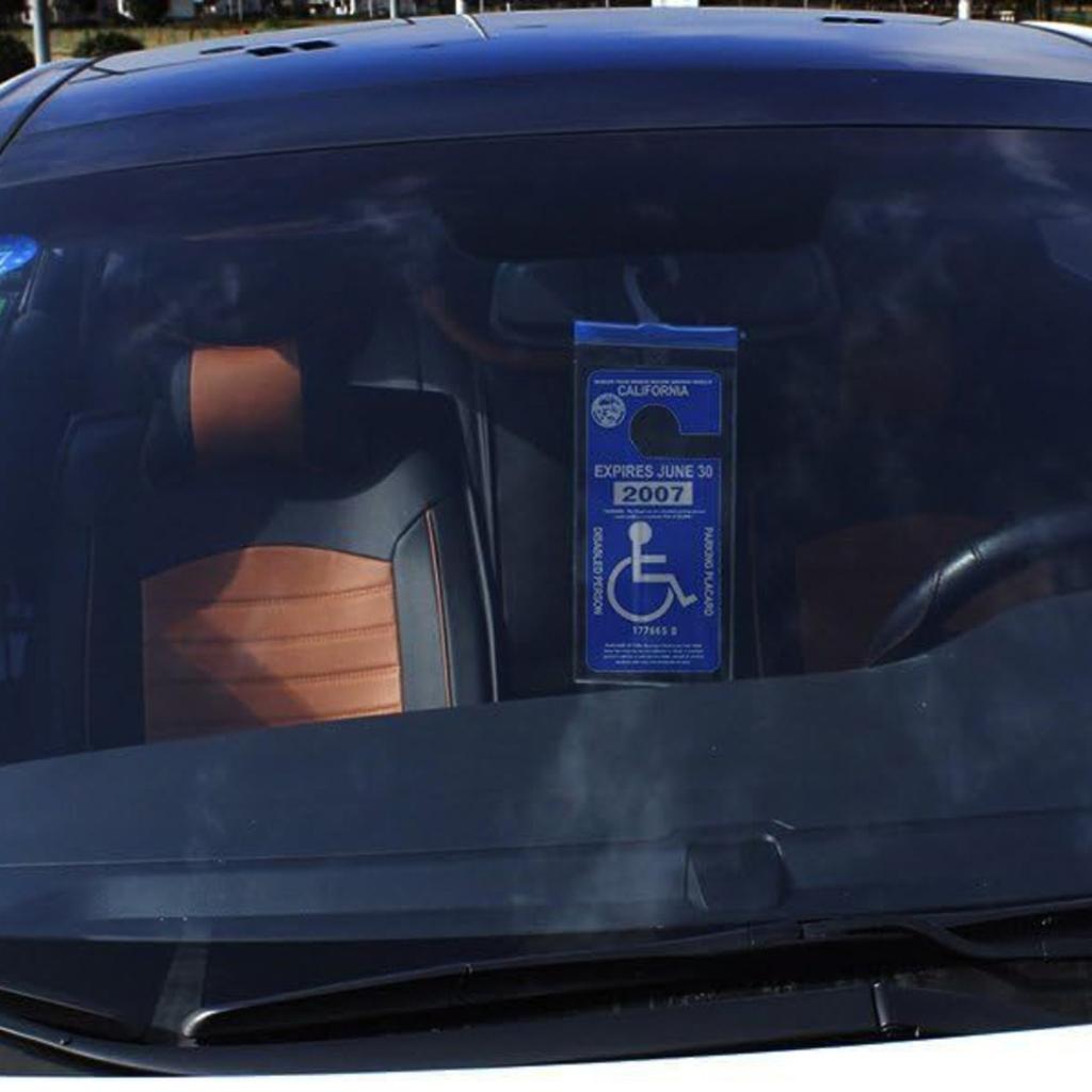 Disabled Parking Card Holder, Clear Disabled Permit Holder With Large Hook (Certification Card Not Included)