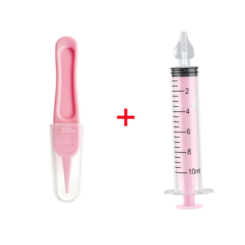 Silicone Baby Nasal Aspirator with Nose Cleaning Tweezers Set Syringe Nasal Irrigator with Tweezers for Newborn Infants Kids