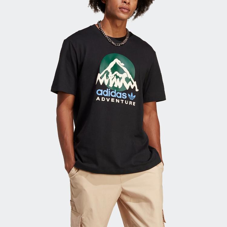 Adidas Originals ADVENTURE MOUNTAIN FRONT T Shirt Men's Black IC2361