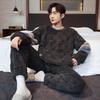 Men's Winter Flannel Pajamas - Thick Plush Coral Fleece Long Sleeve Set