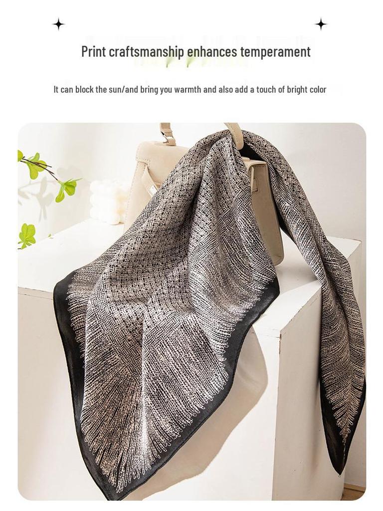 High-Quality Women's Silk Scarf: Elegant, Versatile Neck Warmer for Autumn and Winter