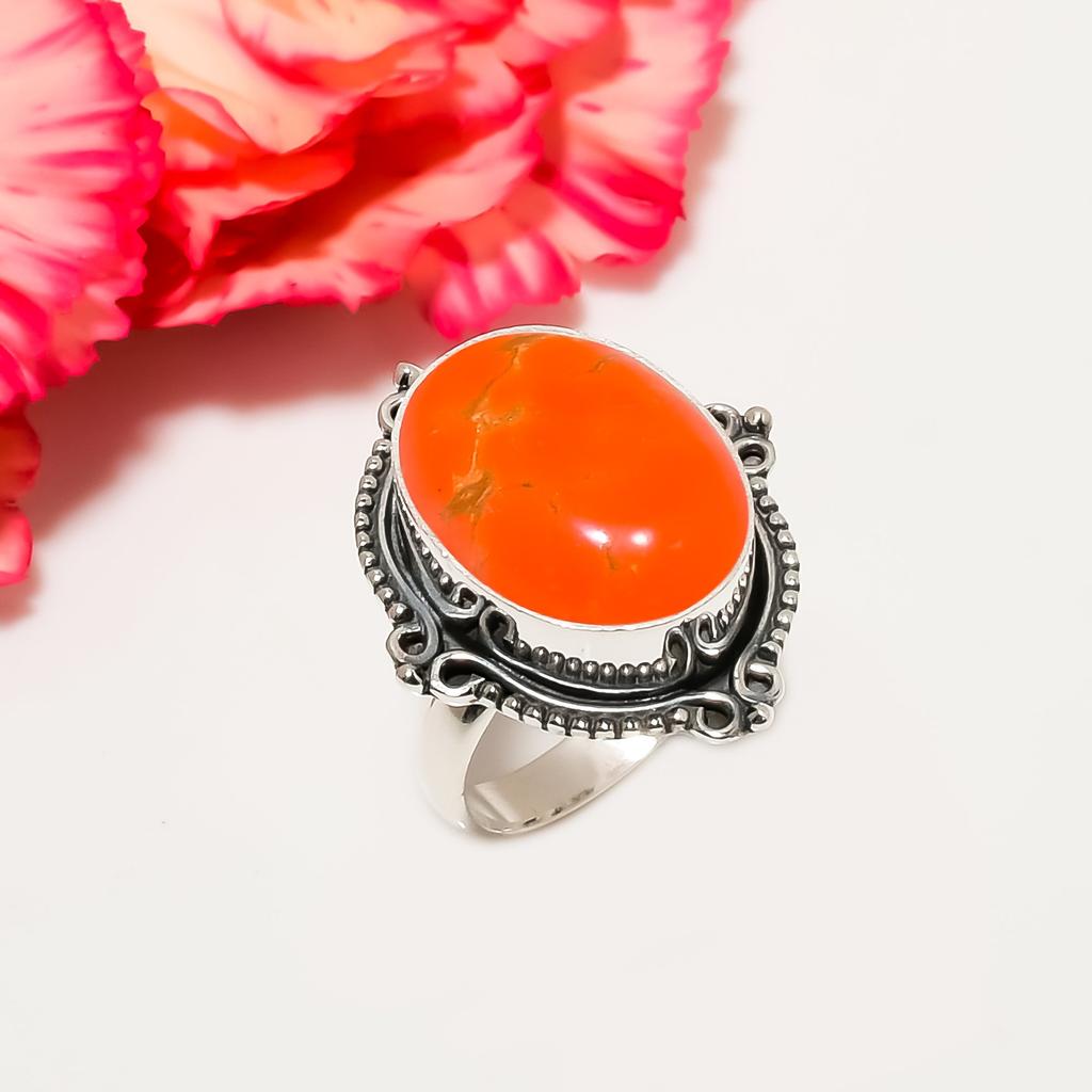 Кольцо из красного медно-бирюзового серебра 925 пробы V4532, красное кольцо, овальное кольцо, подарок на День святого Валентина, подарок для нее, подарок на день рождения, ювелирные изделия ручной работы, се