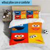 Colorful Sesame Muppets Together 3PCS Bedding set,Ideal for 1pc Duvet Cover And 2pcs Pillowcases Perfect for Fan gift,Ideal for Bedroom, Dormitory
