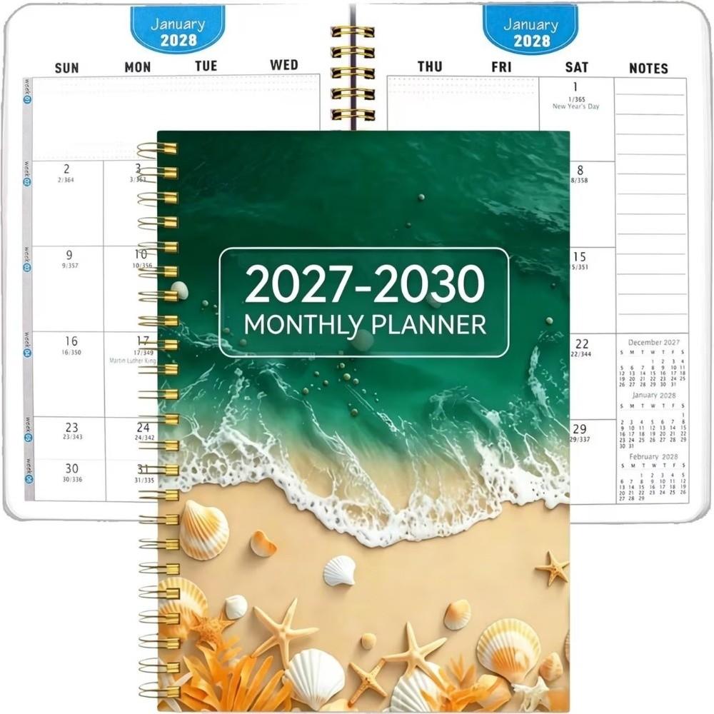 Beach Theme Cover 2027-2030 Monthly Calendar A5 Multi-Year Agenda Notepad Office
