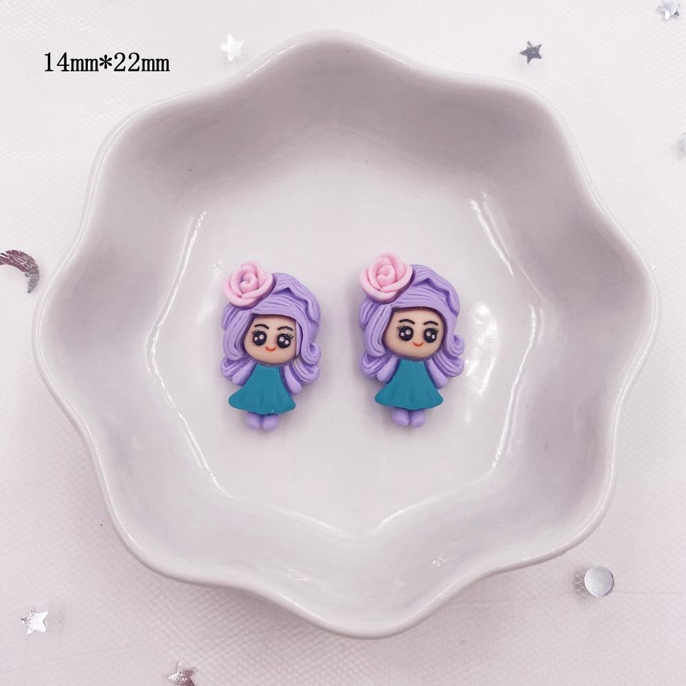 20 шт., красочные смоляные мини-принцессы для девочек, аниме, кабошон с плоской спинкой, скрапбукинг, аксессуары для рукоделия, декор, фигурка