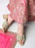 Shoetopia Женские роскошные босоножки на устойчивом каблуке с украшениями | Вьетнамки для вечеринок и свадеб с ремешком из бусин обувь