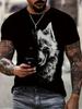 Wolf Creative 3D Print Stylish T-shirt For Men, Comfortable And Fashion Crew Neck Short Sleeve, Suitable For Daily Wear