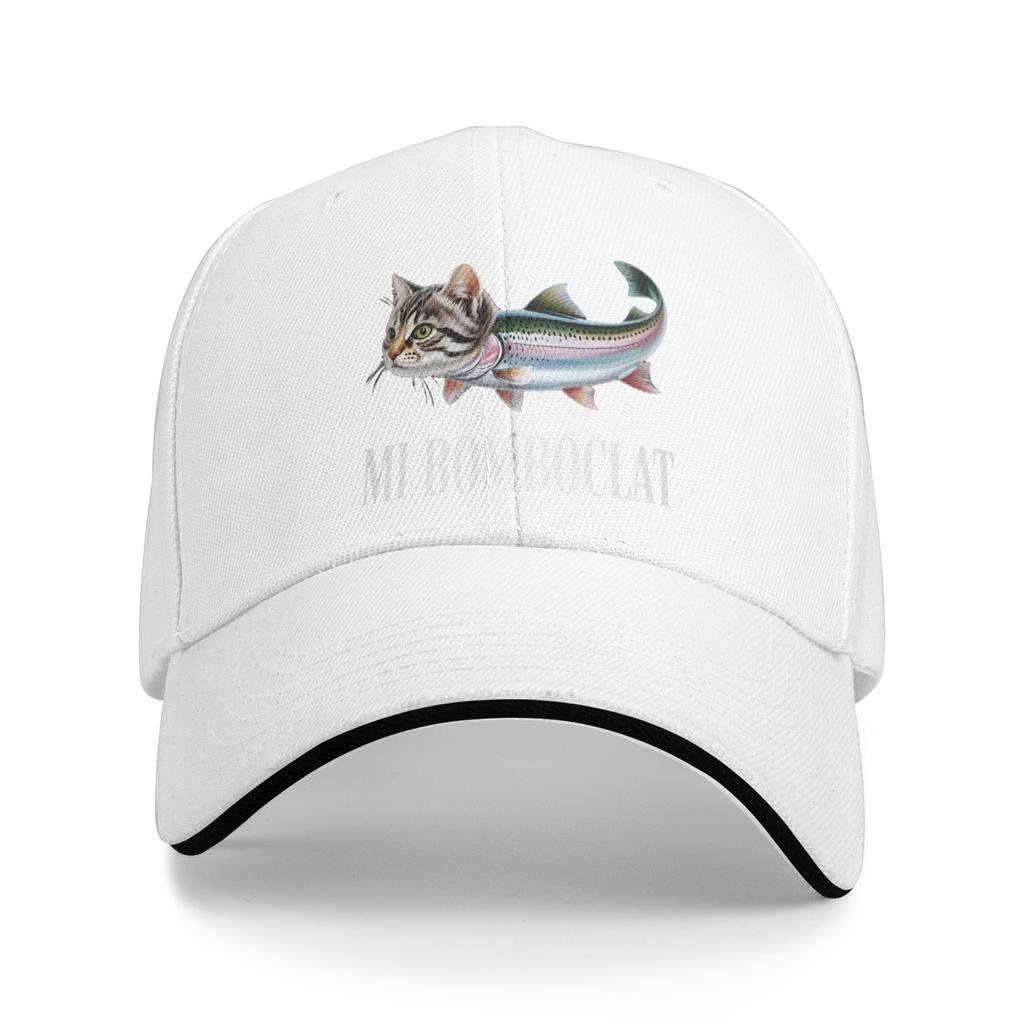 Custom Punk MiBomboclat Fish Cat Meme Baseball Cap for WoUnisex Unisex Adjustable Dad Hat Sun Protection Snapback Hats